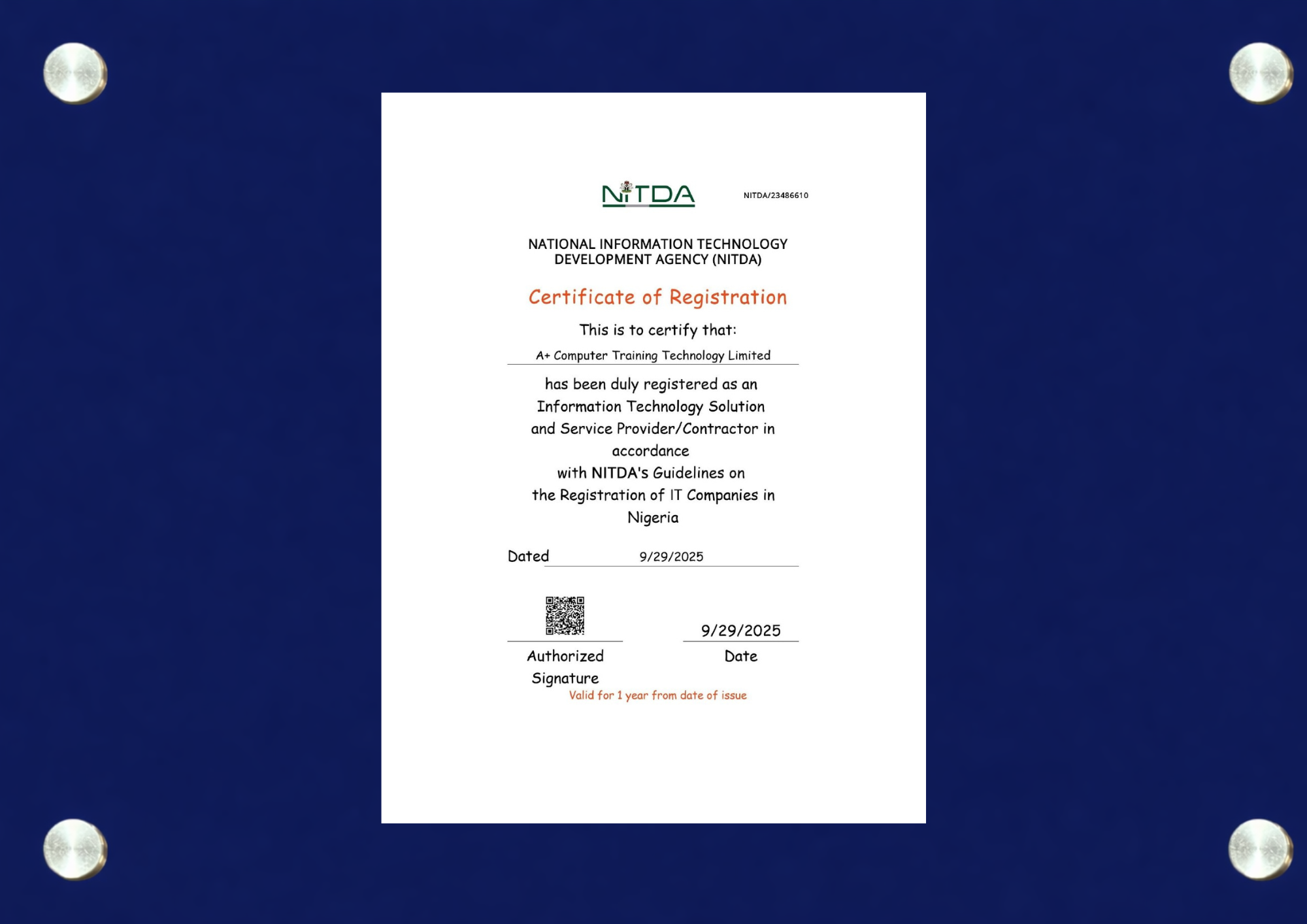NITDA Accreditation